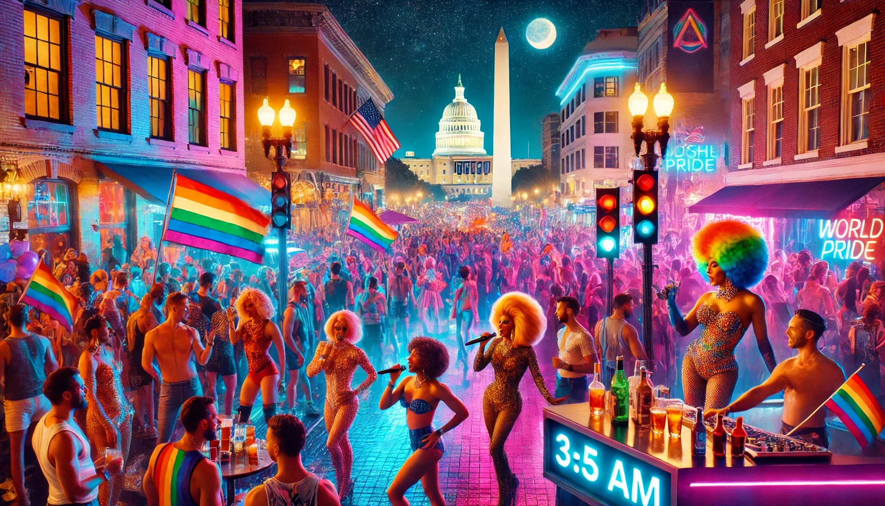 AI generated image depicting alcohol extension in DC
